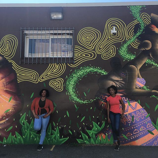 Bravo @meri_kashi24 &amp; Nicole Sneed for rocking it today @pgaamcc - Can't wait to see how the film came out! More to come! 
PS This mural is stunning! Go check it out!
#1mileradiusproject #followtheorange #1mrp #dance #film #design #community #mur