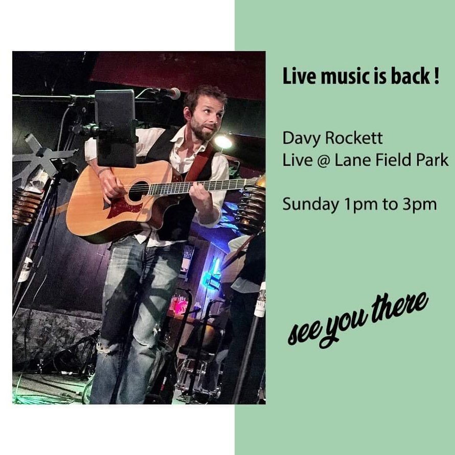 Live music is back and @davyrockett  will be live from 1pm to 3pm, tomorrow Sunday 21 at Lane Filed Park. 

There will be a 12 foot space around him, as well as all our other Covid safe protocols to keep everyone safe. 

The market is open 10am to 4p