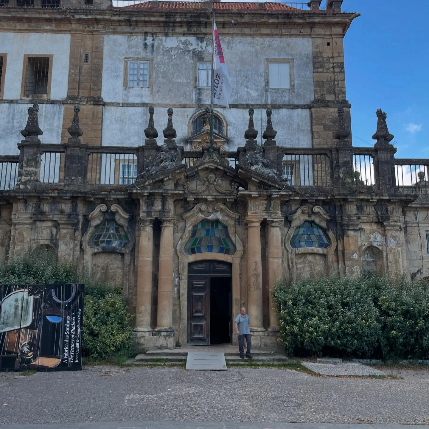 Art installations in the repurposed and formerly abandoned monastery of Santa Clara-a-Nova in Coimbra, Portugal. A reception for Pratt faculty and administrators visiting for Aderiva.