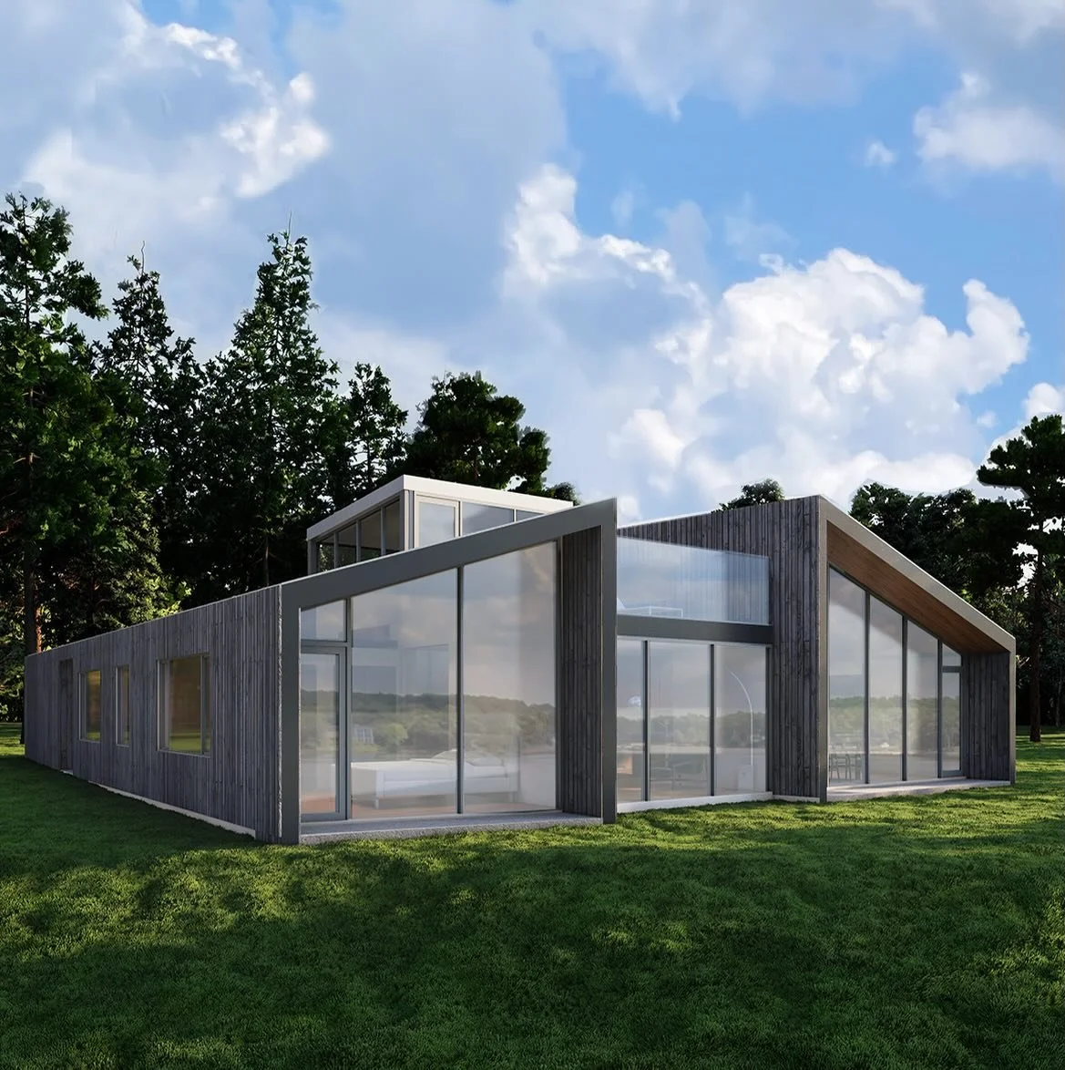 Schematic rendering of a house currently in design for waterfront lot in Tidewater Virginia. #reidarchitecture #virginiatidewater #chesapeakebay