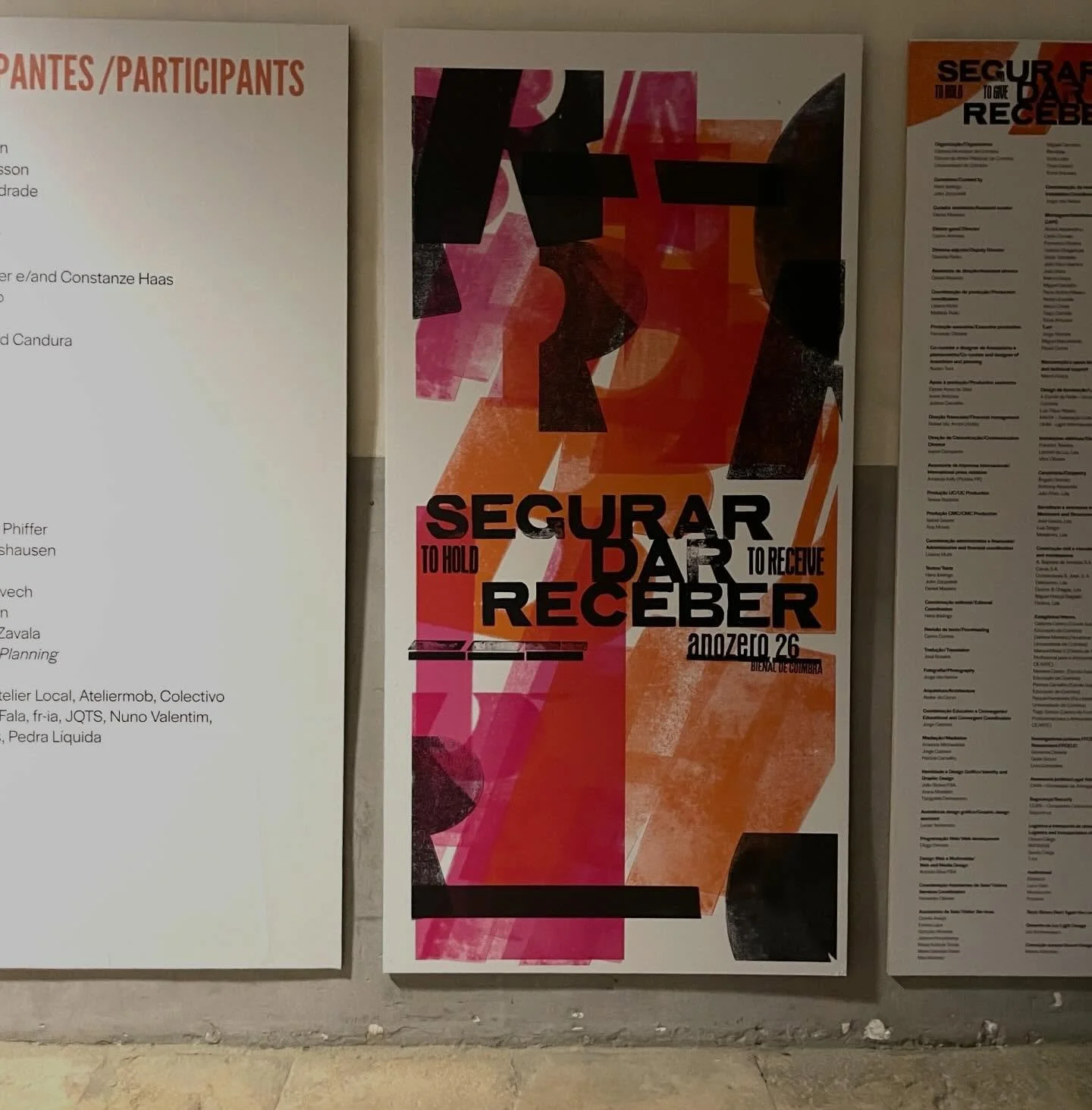 Opening for Coimbra Biennale 2026. Segurar Dar Receber (to give and recieve).