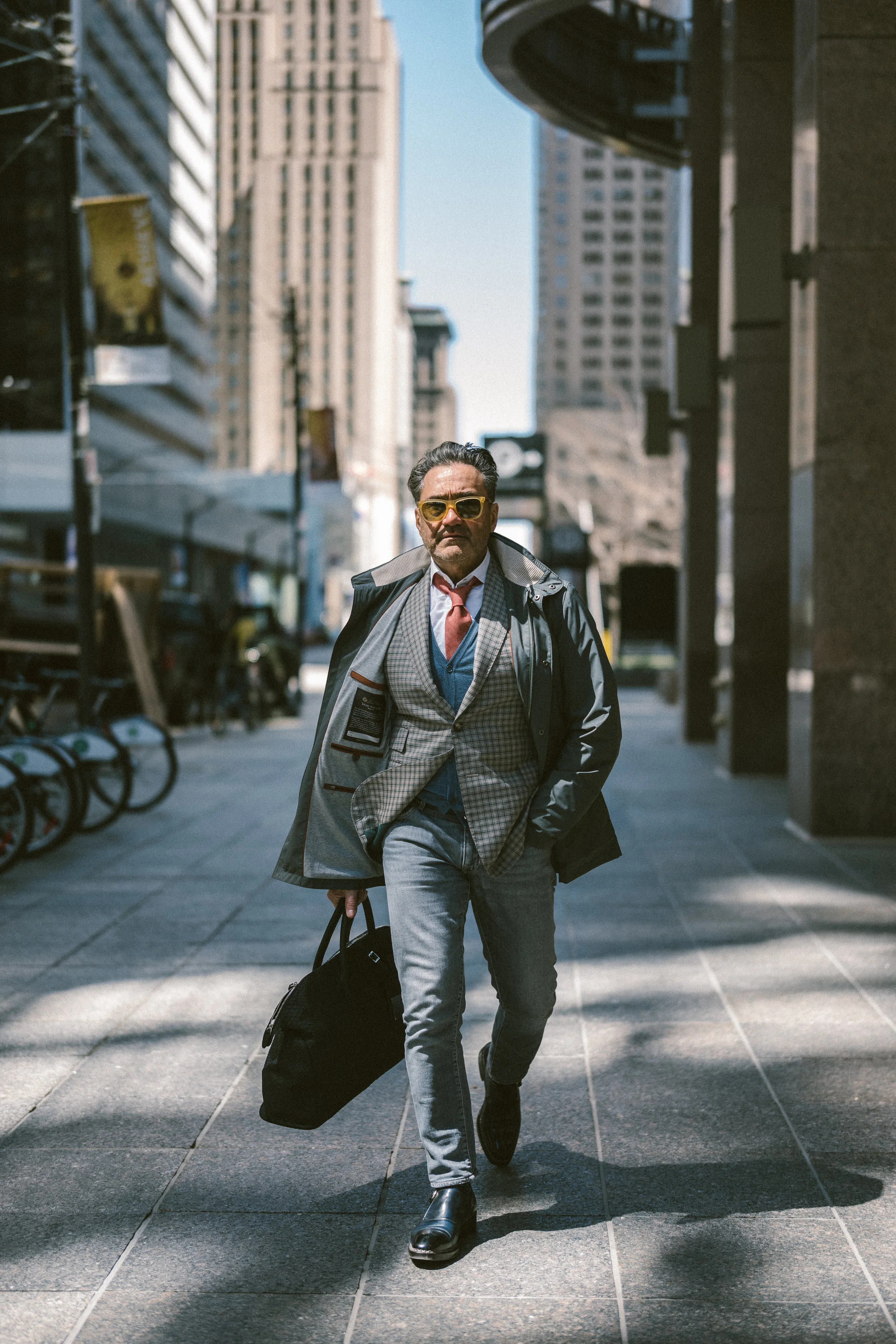 Our co-founder Santo in a Loro Piana 'Light Voyager' jacket.