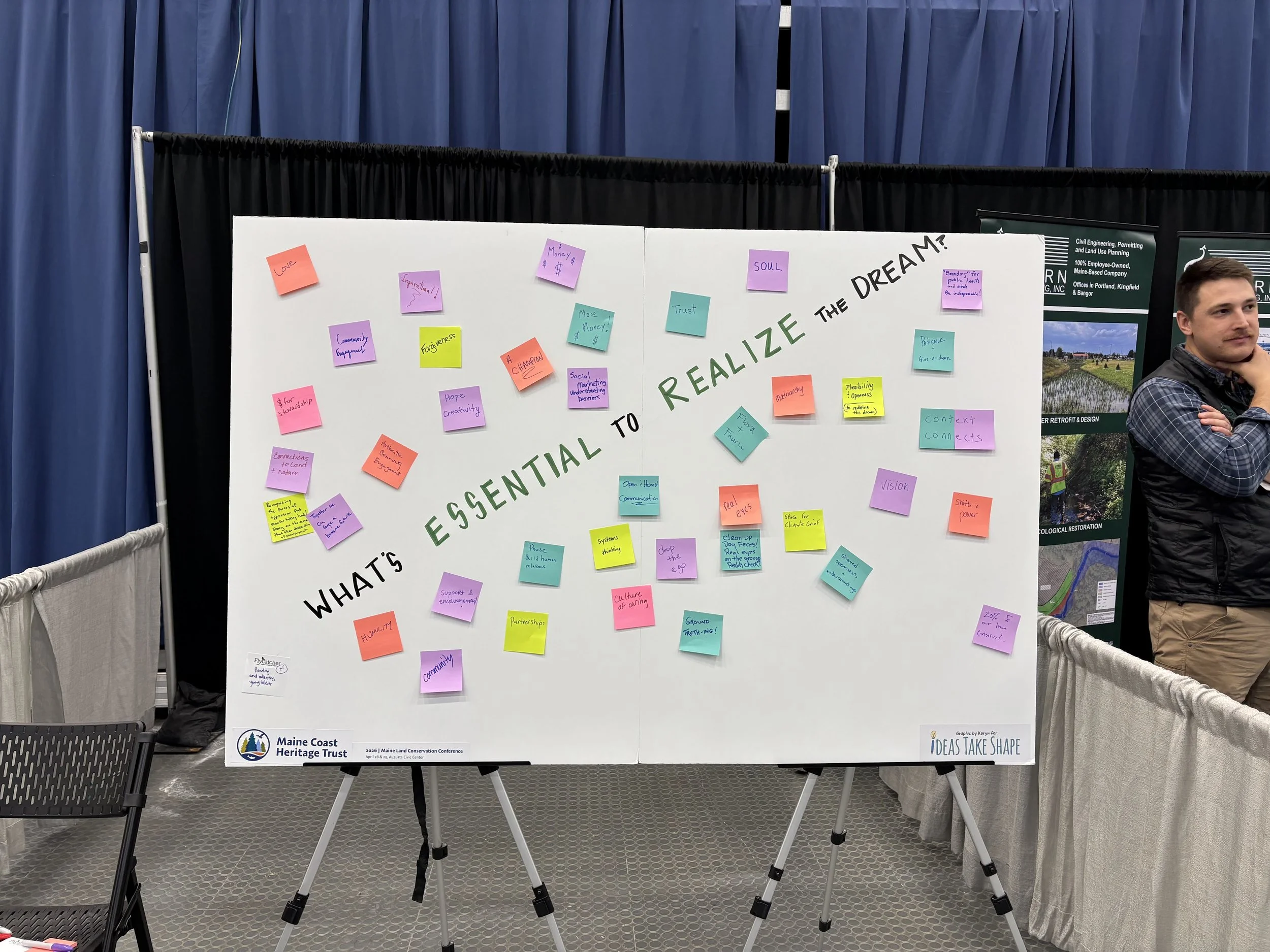 sticky notes on a large poster board