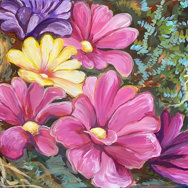 Painting the time away 👯&zwj;♀️🎨 with @heartsneedart 
#artastherapy #covid_19 #coronadistraction #keepcreating #ilovemyjob #desertflowers #acrylicpainting #squishy