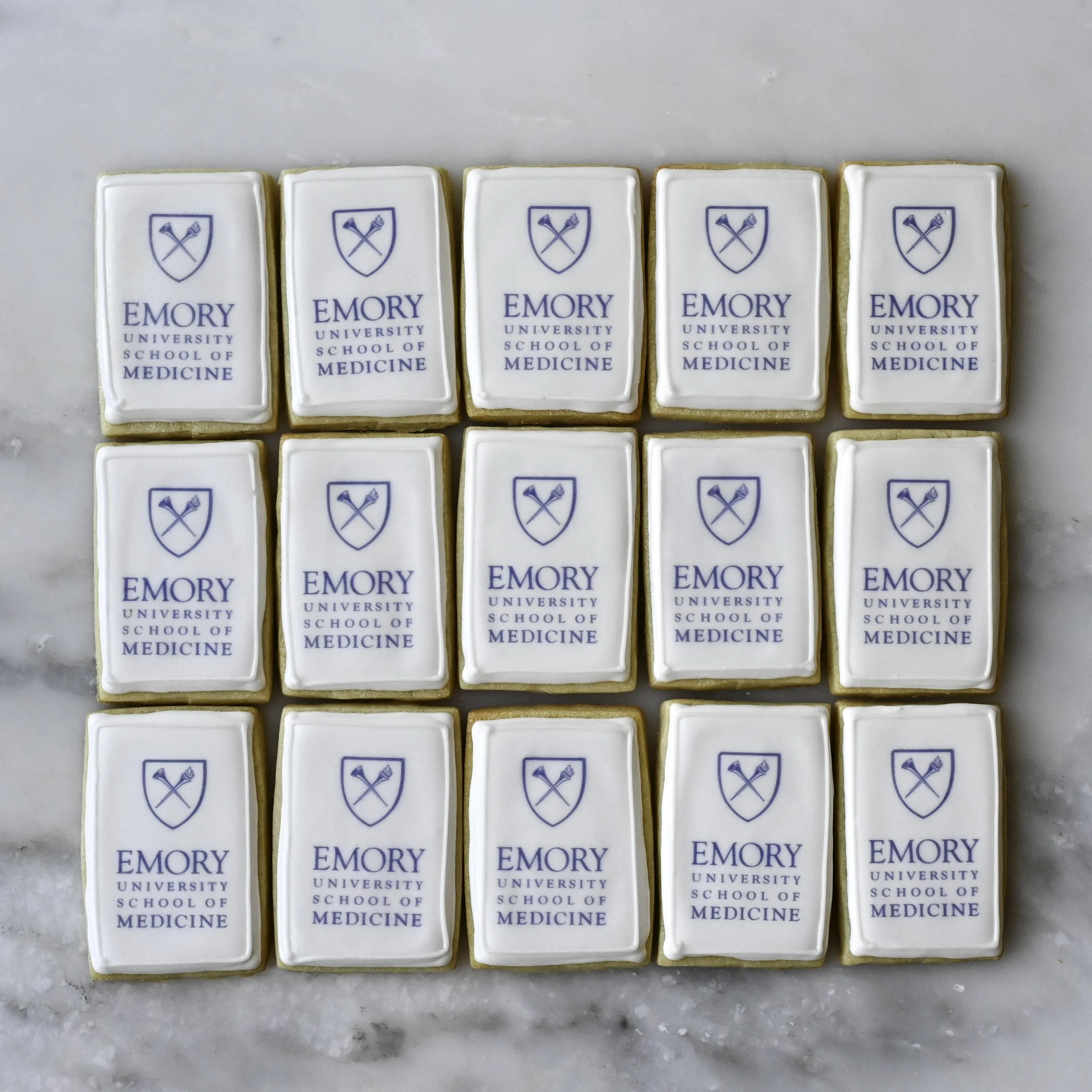 Emory printed logo cookies