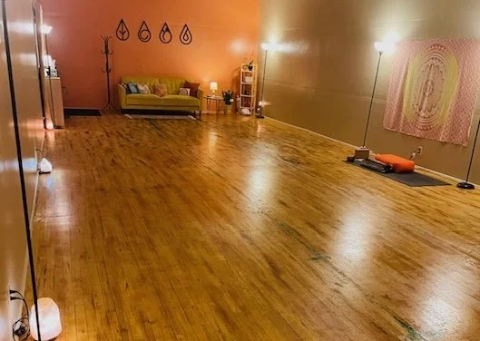 The Radiant Wellness Solutions yoga studio is located at 218 N. Pine Street (inside The Emporium) in Uptown Creston, Iowa.