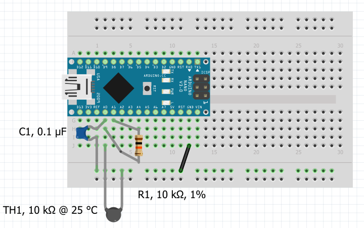 Arduino Nano thermometer takes room temperature