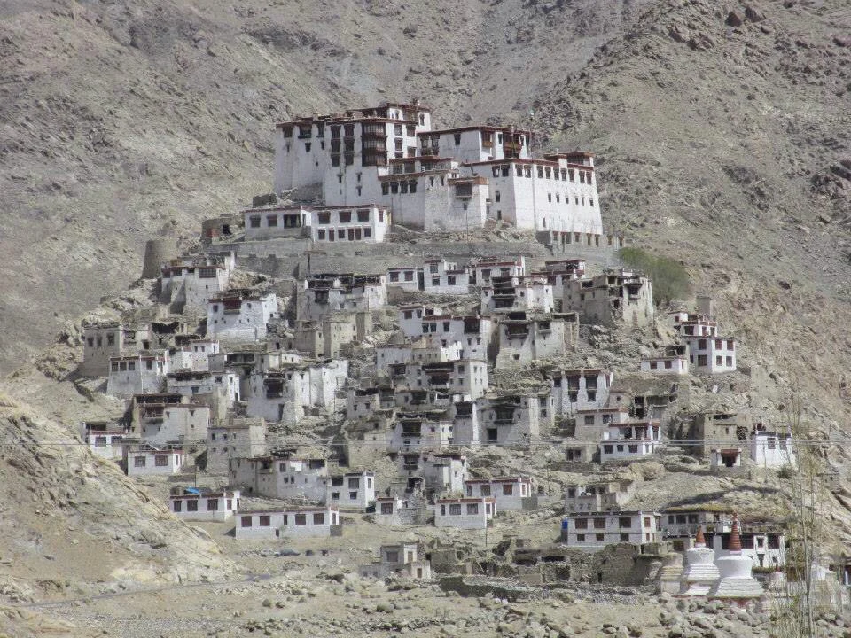 A remote monastery high up in the Himalayas, near Ley, Ladakh, India.