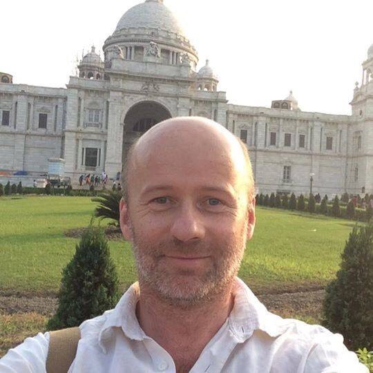 Matt outside the Victoria Memorial in Kolkata, West Bengal, India.
