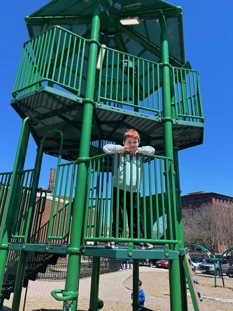 Max plays at a playground