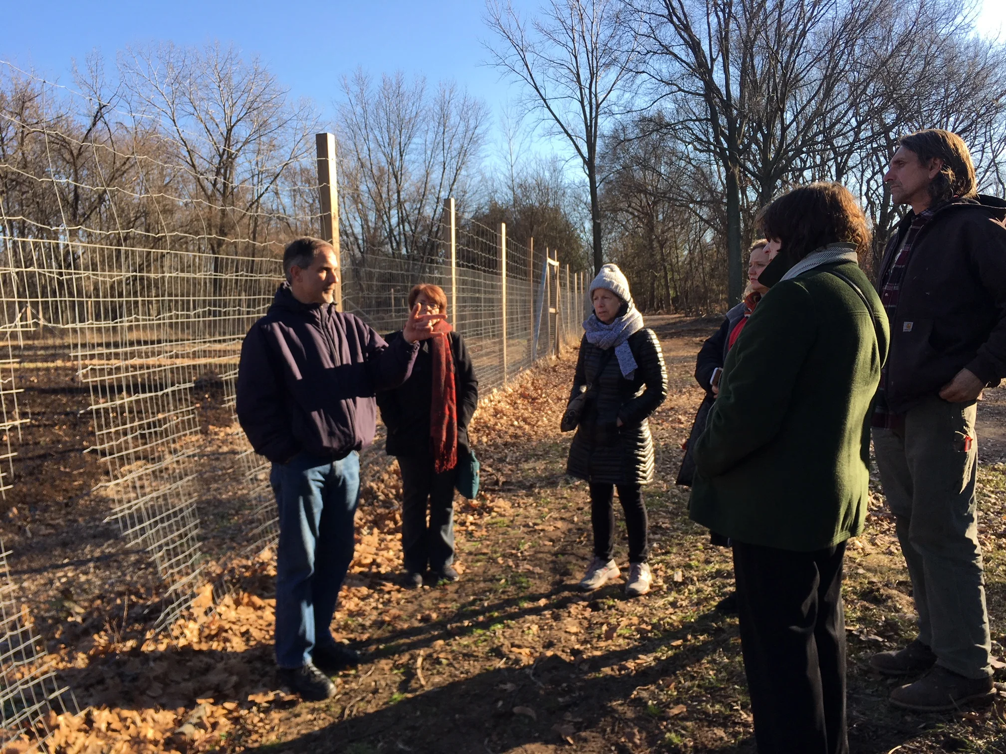 Conference House Park Director John Kilcullen talks about the history of Gericke Farm with our visiting group.