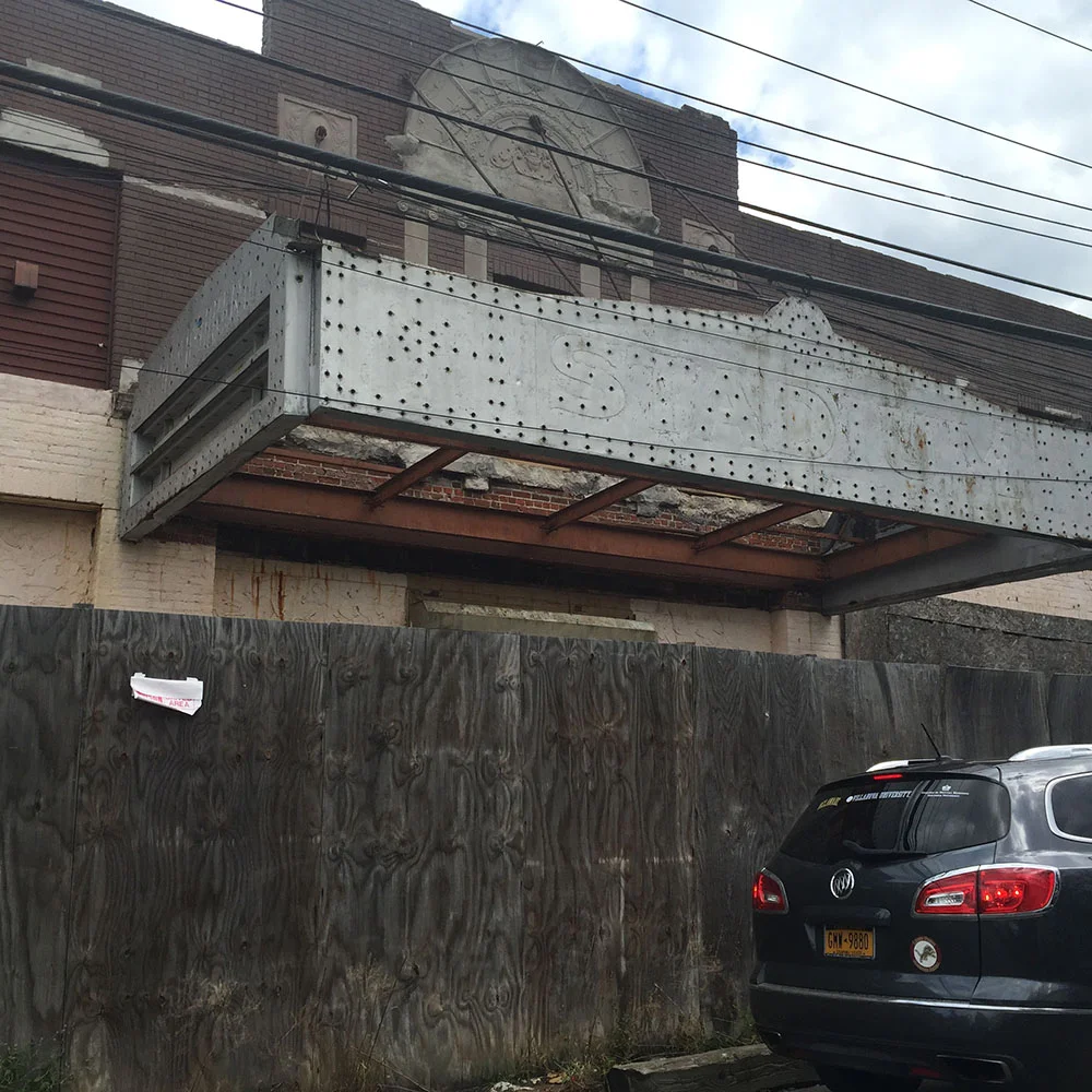 The abandoned Stadium Theatre, built in 1927, has undergone numerous incarnations—first as a movie theater, later a live music venue, and finally a roller rink. It has been empty for decades