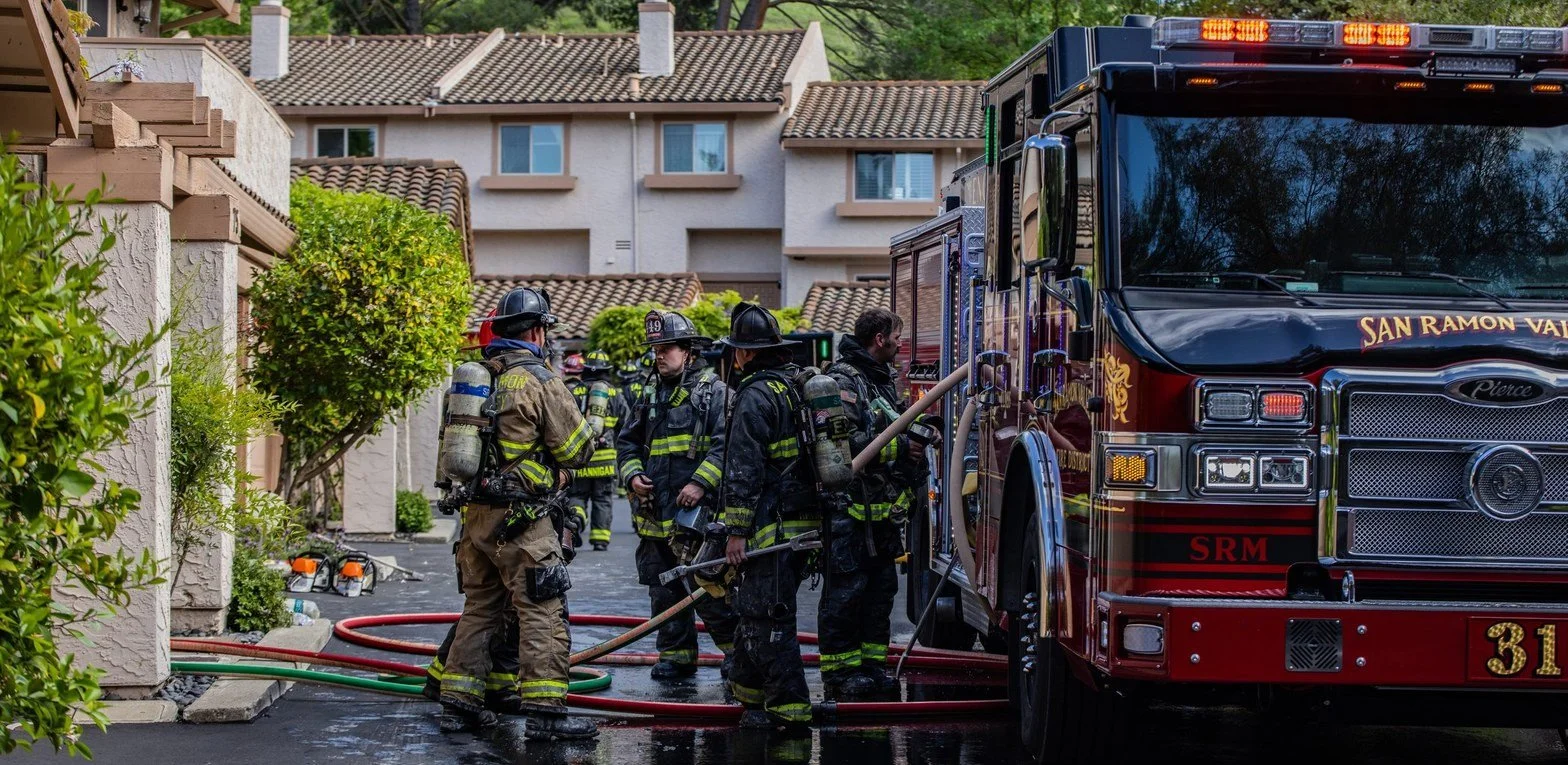 San Ramon Valley firefighters operating at a residential structure fire