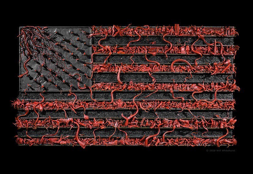 &ldquo;When God Men Do Nothing&rdquo; close-up 2020 Will Whitehurst  48&rdquo;w x 27&rdquo; h x 4&rdquo;d  Mixed Media WillWhitehurst.com
.
.
.
.
.
&ldquo;All that is necessary for the triumph of evil is that good men do nothing.&rdquo; #ElectionDay2