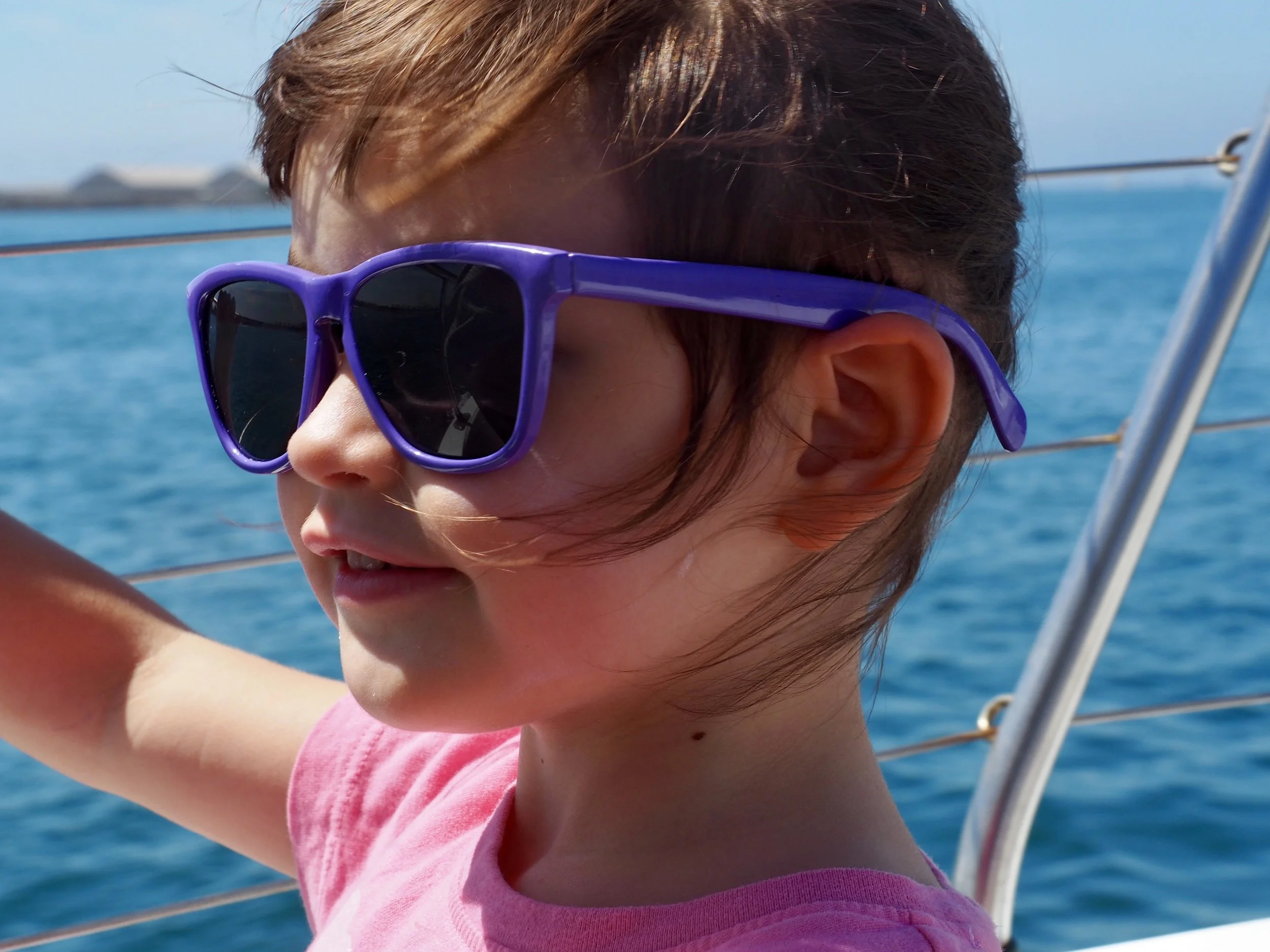 Is a boating dream being born behind those electric purple shades?