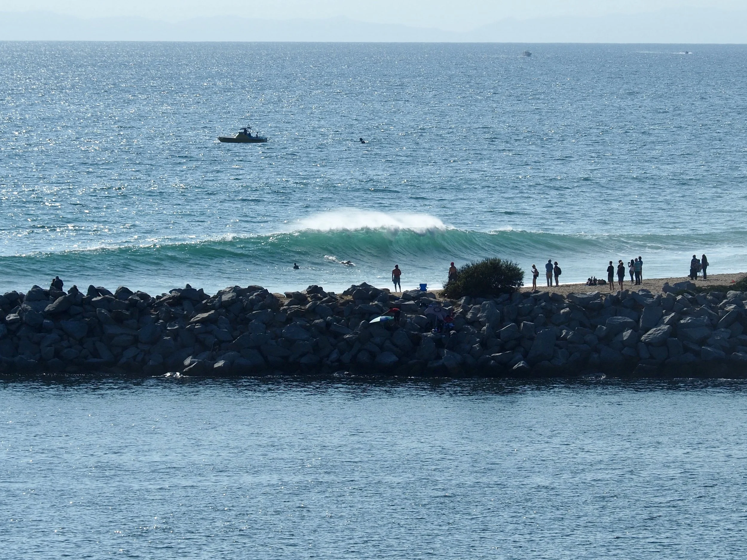 Coming into Newport, we sailed past the infamous Wedge in action. If you haven’t seen people bodysurfing this wave, do a search on YouTube. It’s pretty insane.