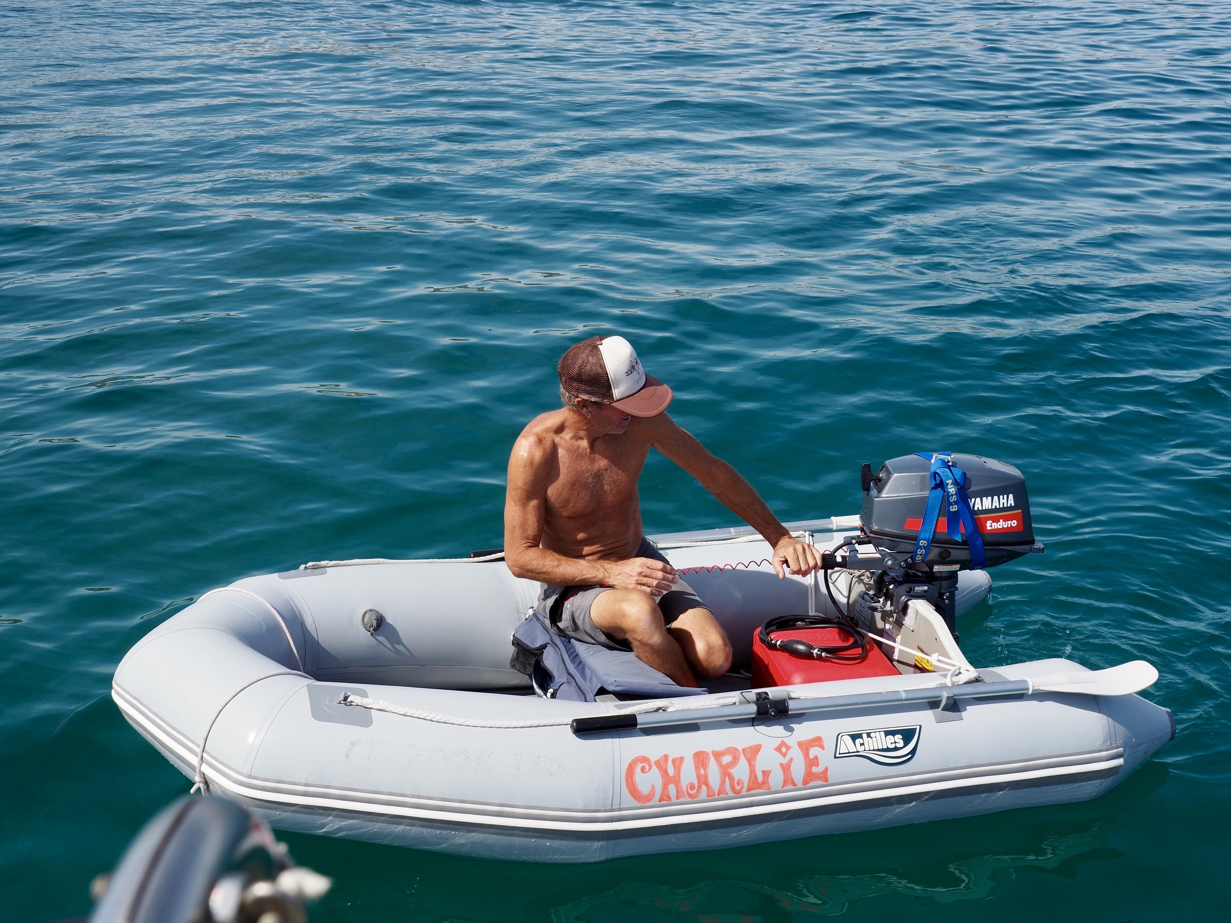 Colin took the opportunity to try out the new outboard.