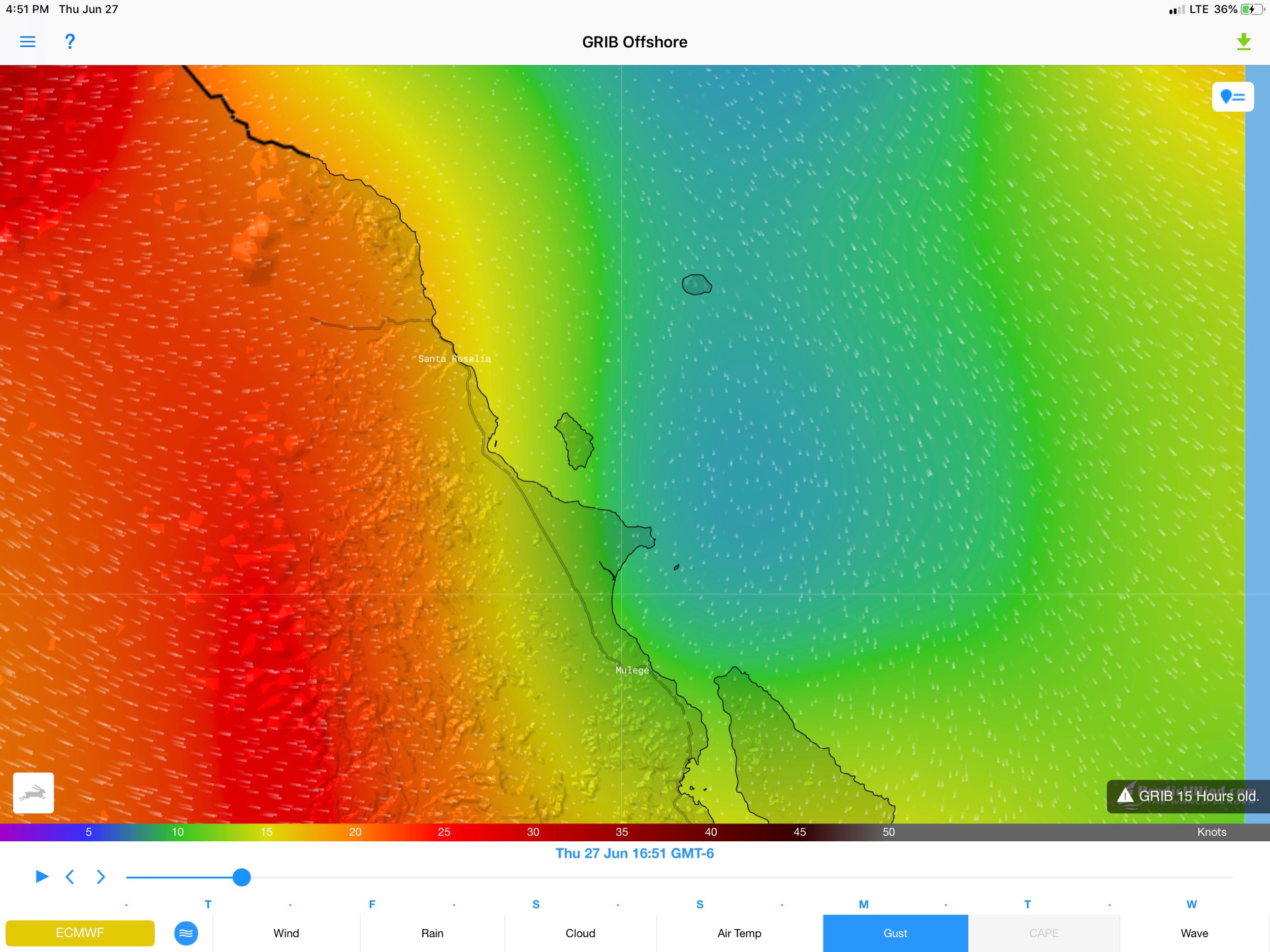 The colorful — and sometimes accurate — Offshore animated map driven by GRIB files