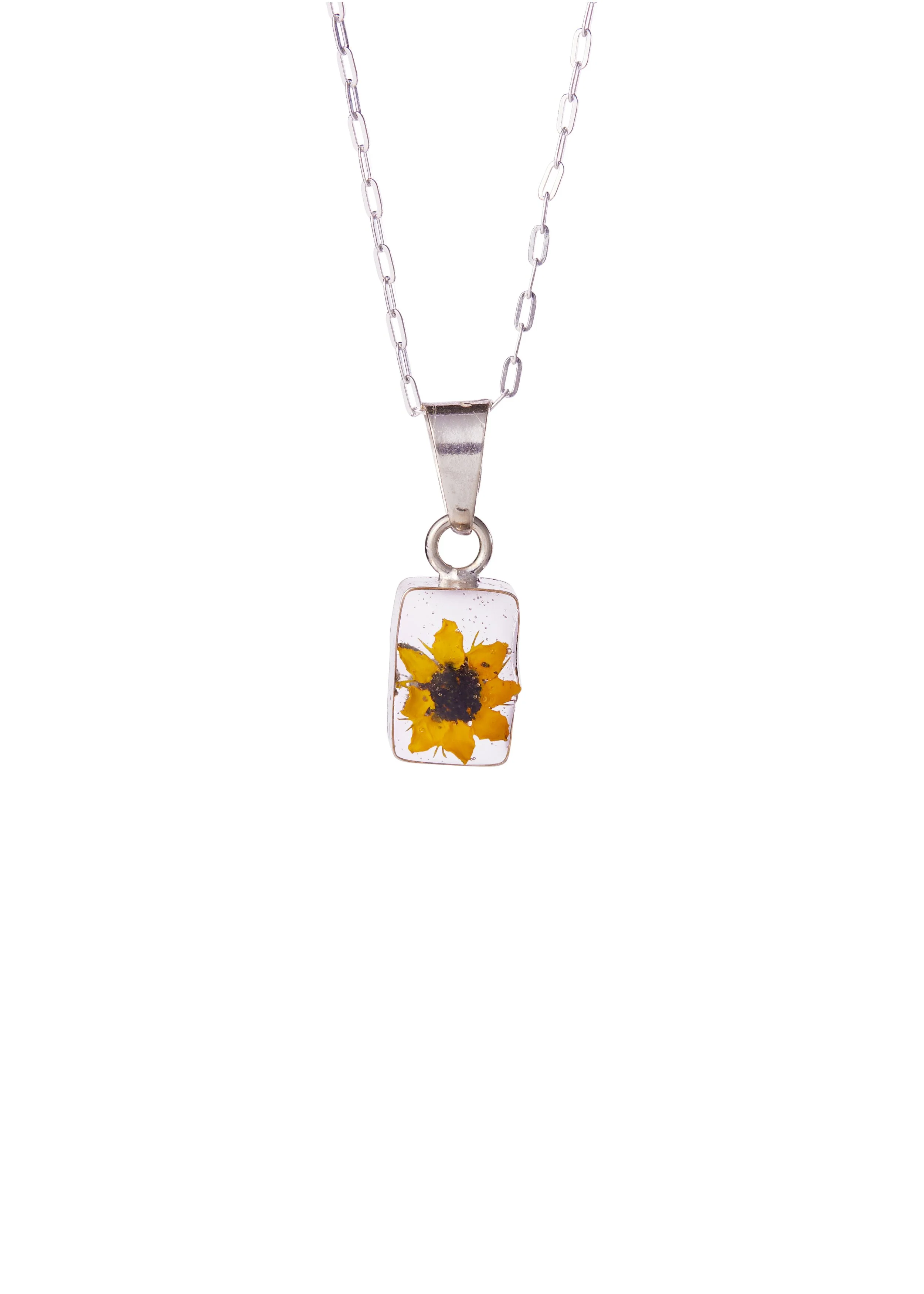 Tiny hot sale sunflower necklace