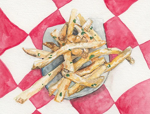 French Fries Watercolor 