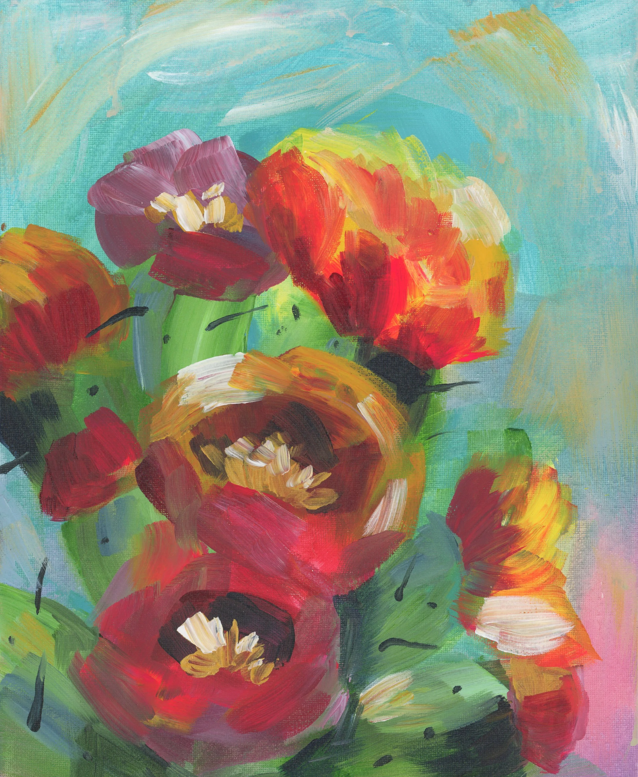 RedFloweringCactus11x14.jpg