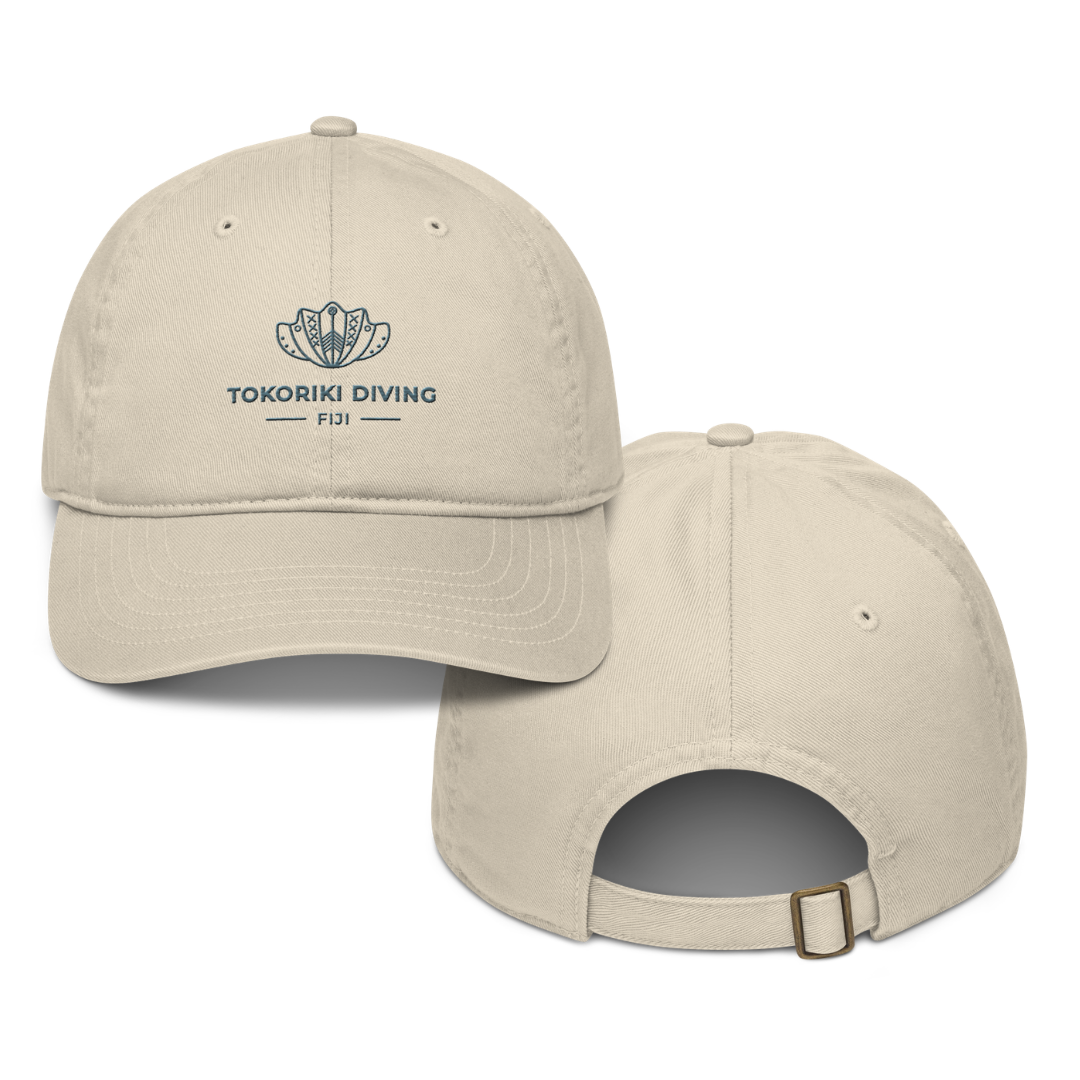 Classic Cap in Sand x Ocean Blue Logo