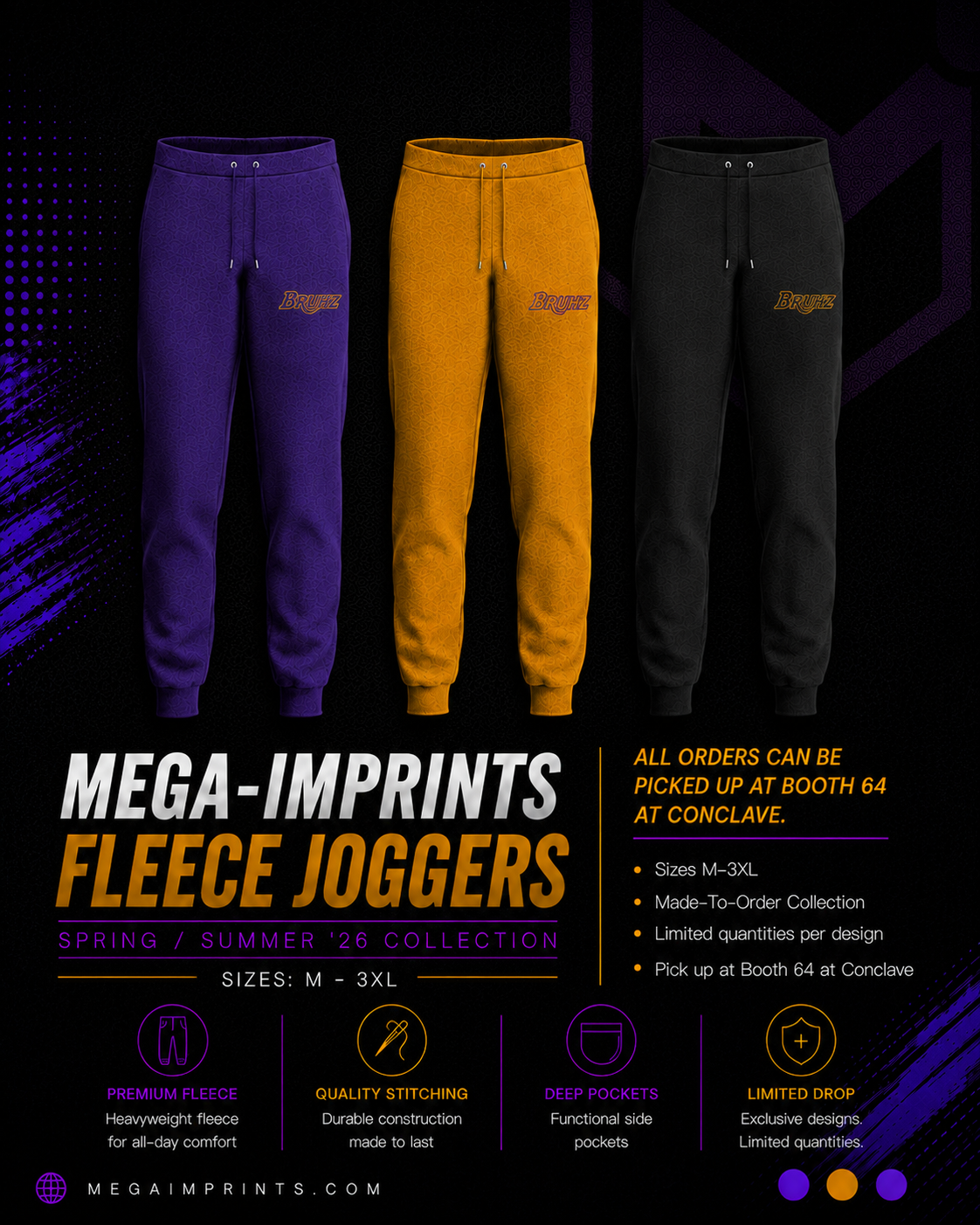 Bruhz Fleece Joggers- Purple