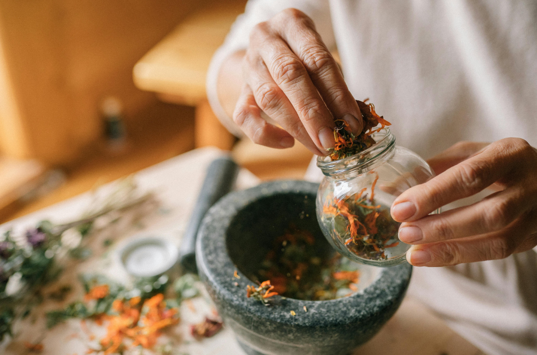 Storing custom herbal remedies for 9-visit complete holistic health package in Manhattan