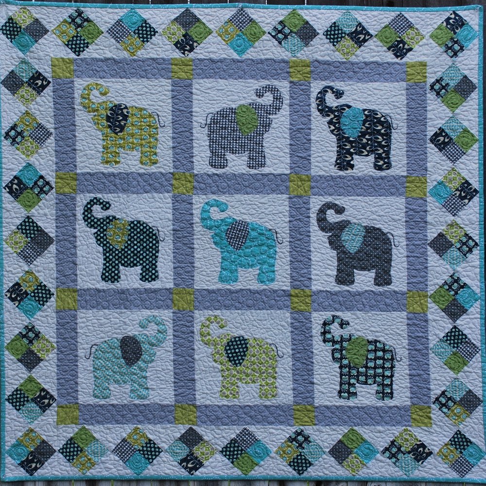 Elephant Quilt Fabric – Baby Boy Fabric