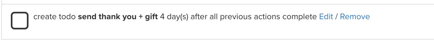 Screenshot of Dubsado - Send thank you gift as part of Workflow for offboarding design clients by Flourish Online Management