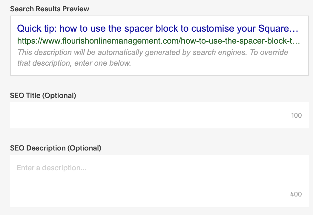 SEO description not added
