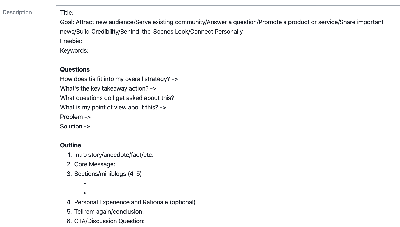 Screenshot of Asana task by Flourish Online Management