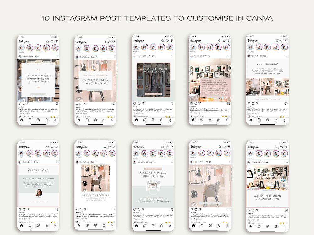 Canva Instagram Post Templates Pastel Pink Mint Collection Canva Instagram Post Templates Pastel Pink Mint Collection