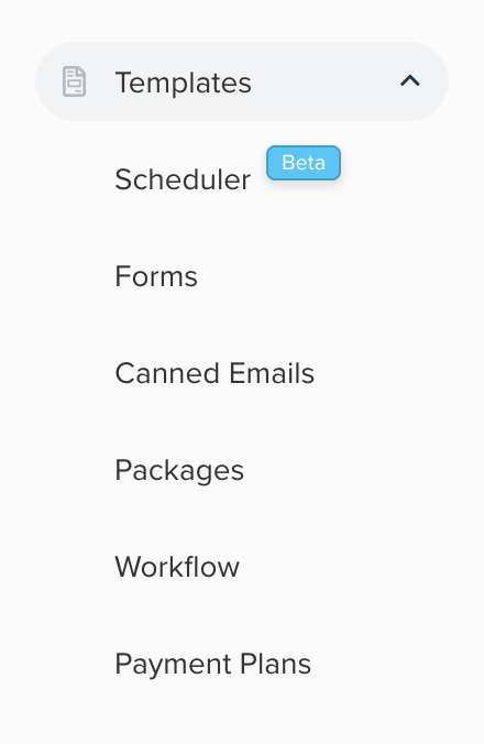 Screenshot of Dubsado Main menu by The Streamlined Creative