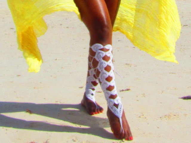 White Crochet Beach Shoes with Rest Alive LLC.