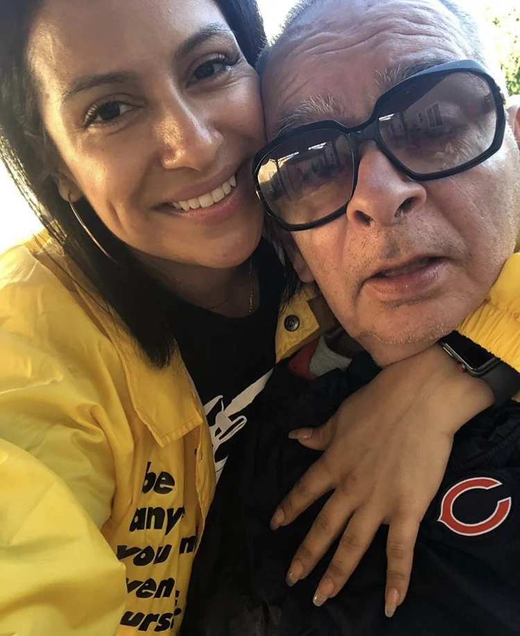 Delilah Martinez with her father.