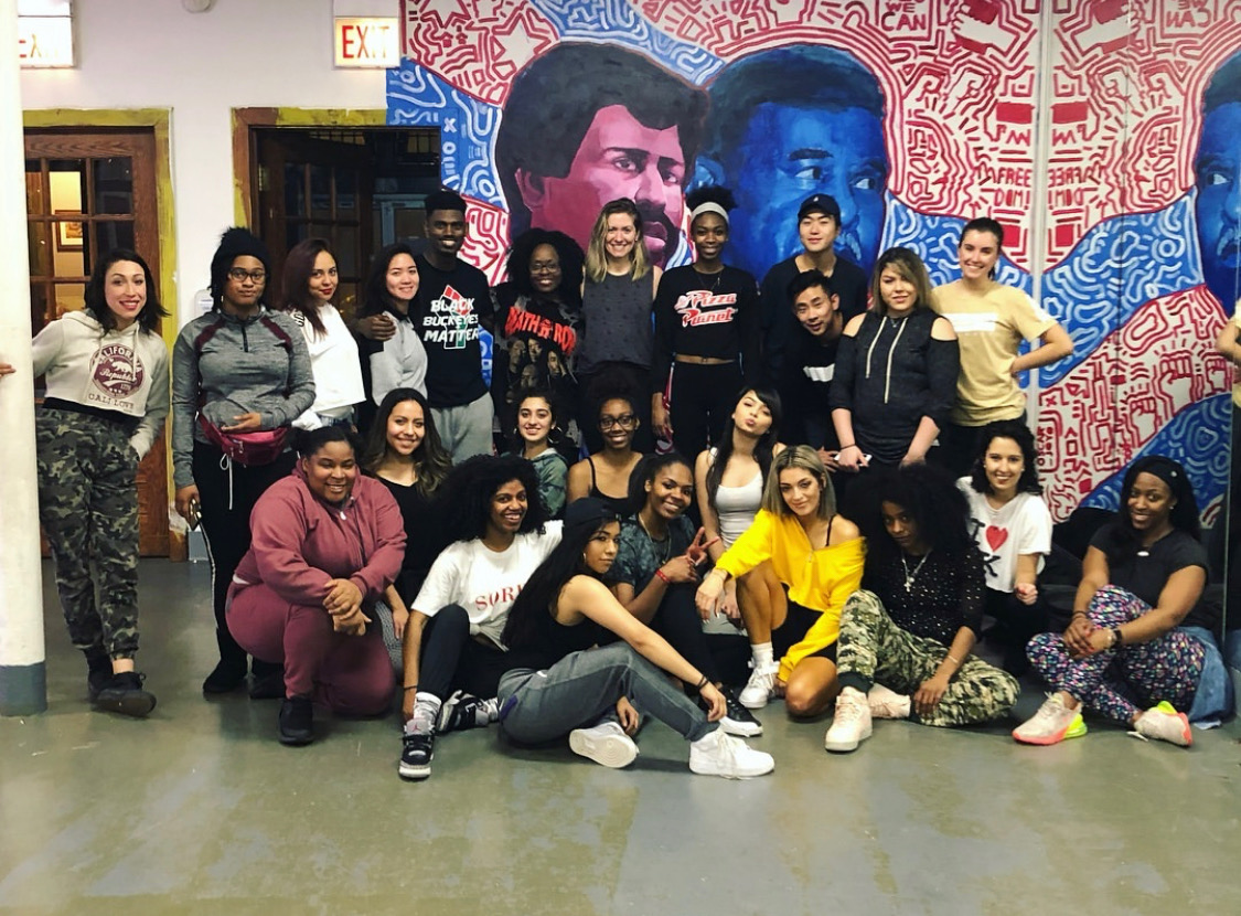 Celeste, pictured with her Healthy Hood family.