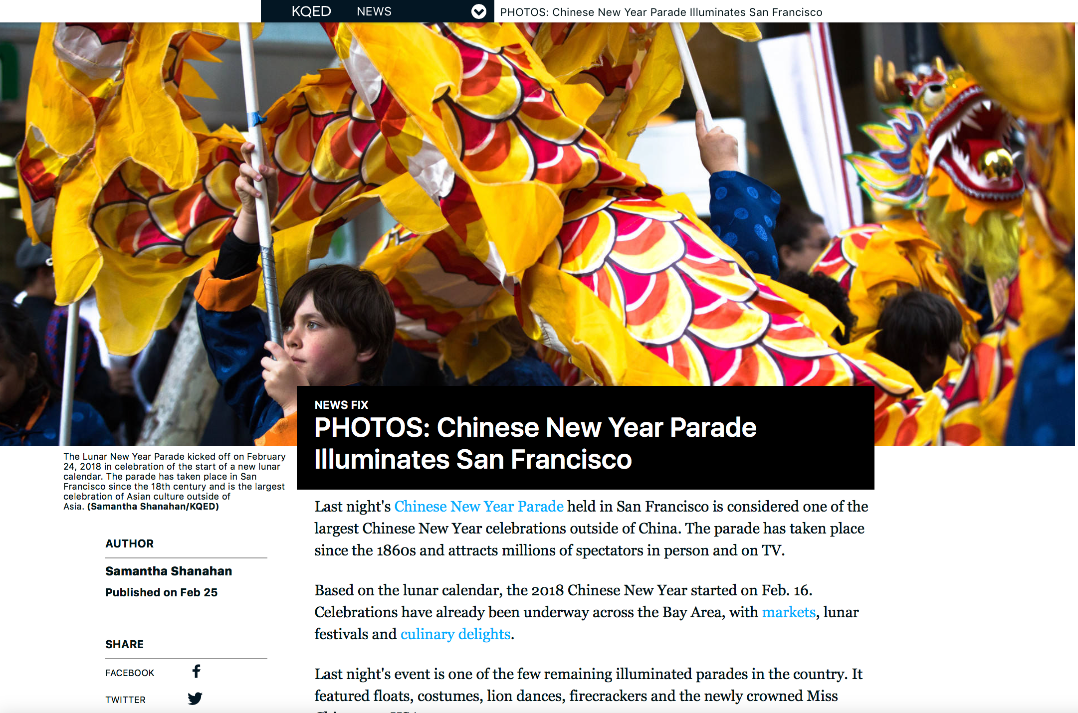 (KQED/News Fix) Chinese New Year Parade Illuminates San Francisco
