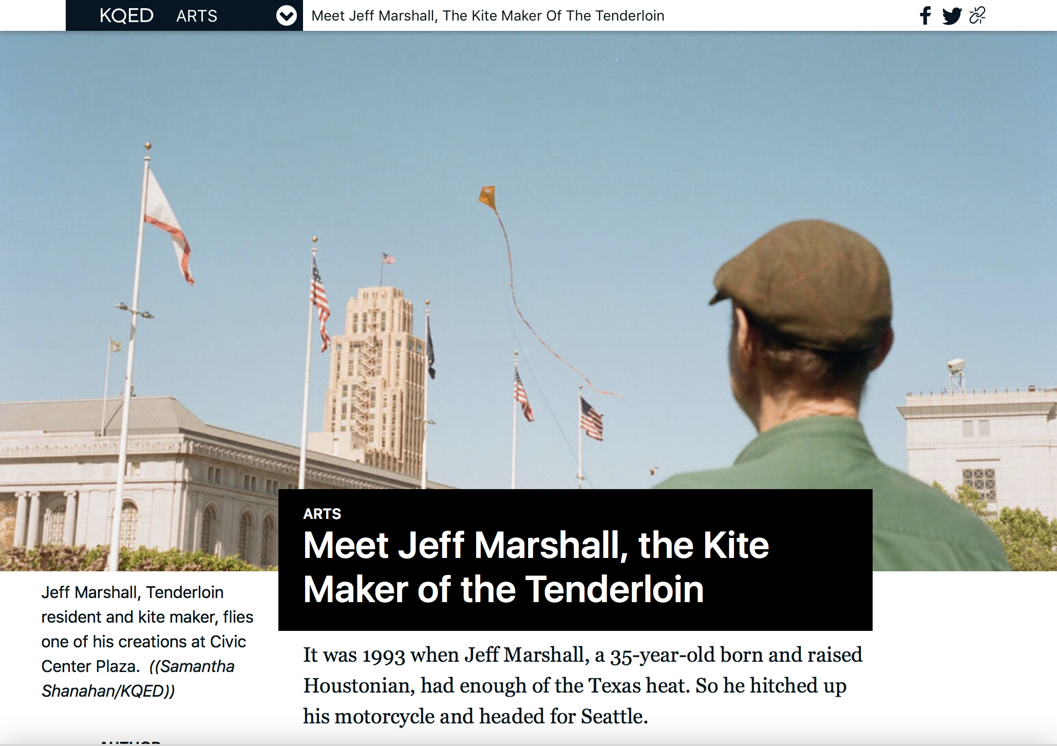(KQED/Arts): Meet Jeff Marshall, the Kite Maker of the Tenderloin