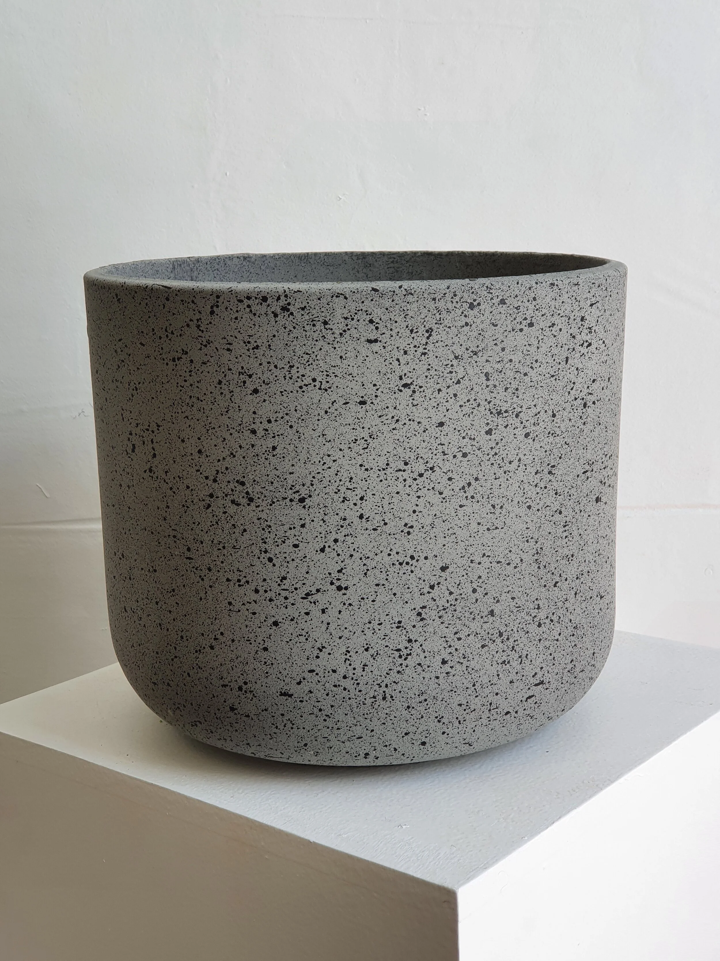 Grey cement pot