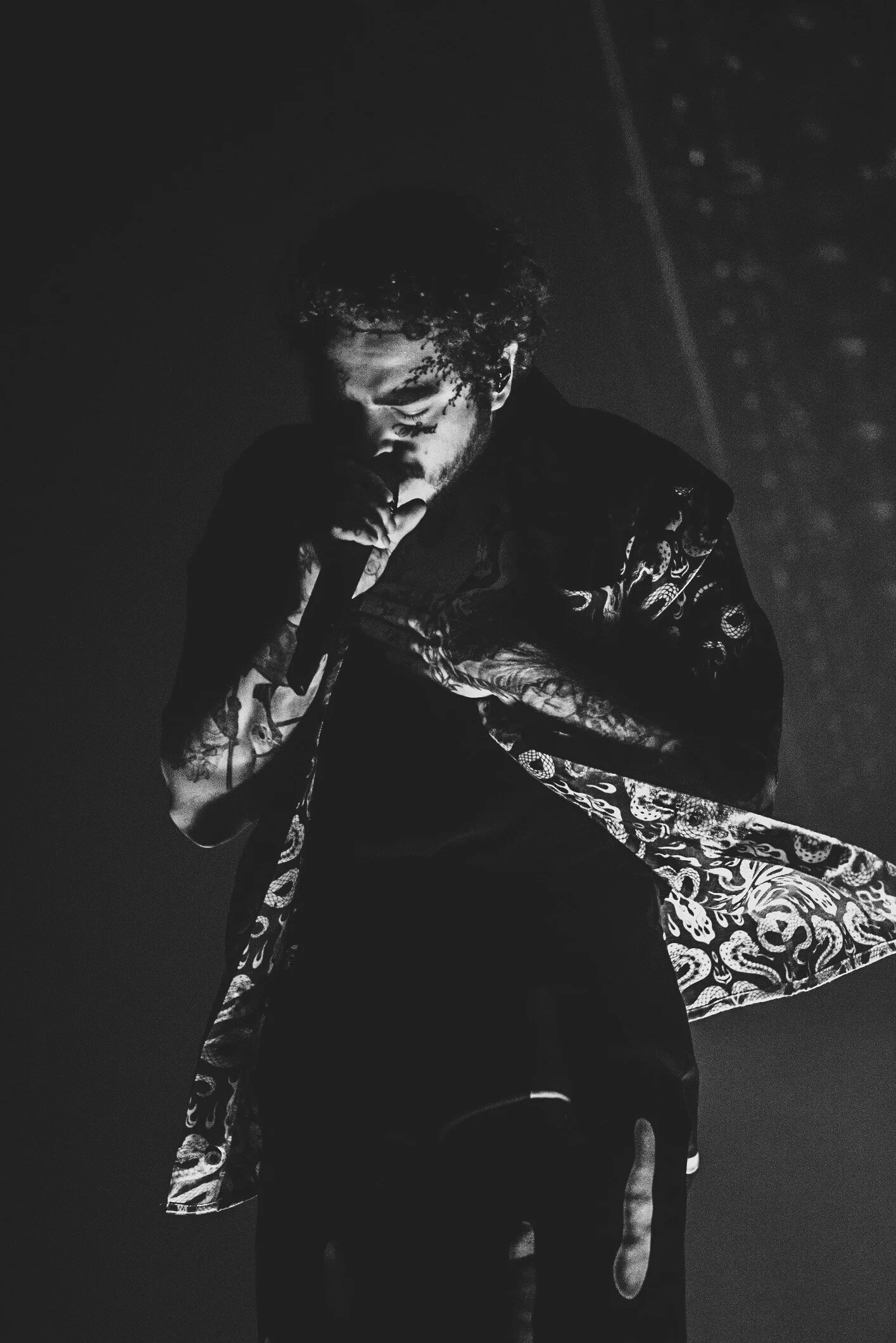 Post Malone Black And White Photo