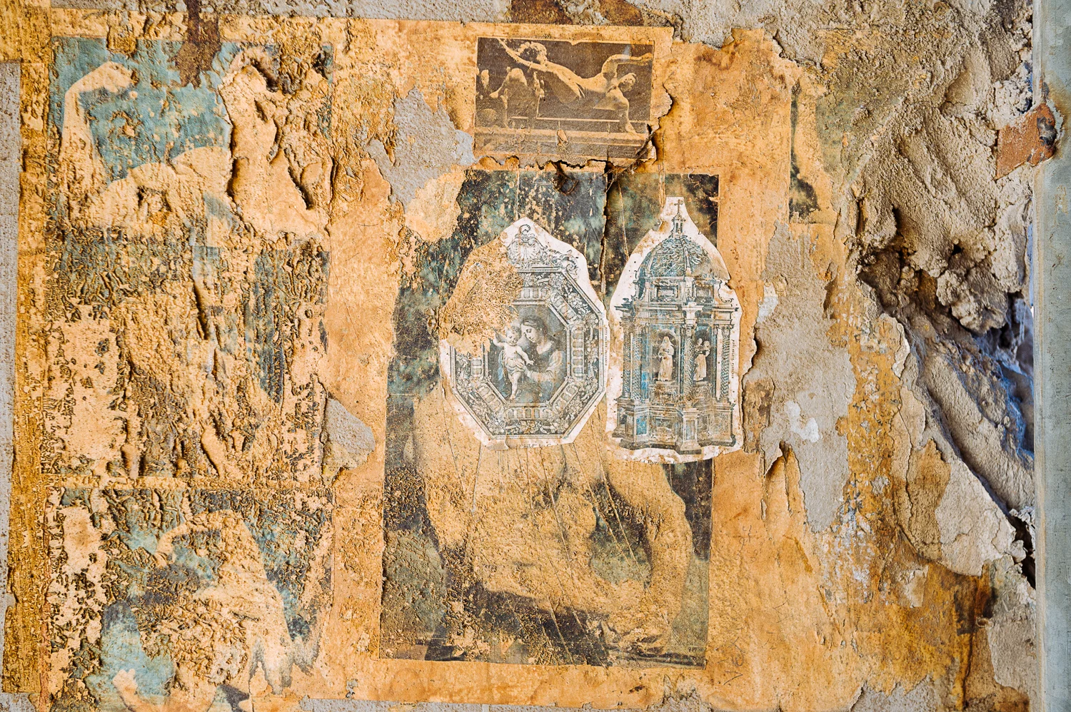 #6 2010 A collection of 8 posters 70 x 100cm Inkjet print on Fabriano Palatina paper Available at Plan BEY In a former wood factory, abandoned during the Lebanese civil war and occupied by militias, the raw concrete walls became a canvas for the soldier's hopes and dreams as fighting raged around. Locked away and neglected, these palimpsest images offer a snapshot into the minds of forgotten soldiers. 