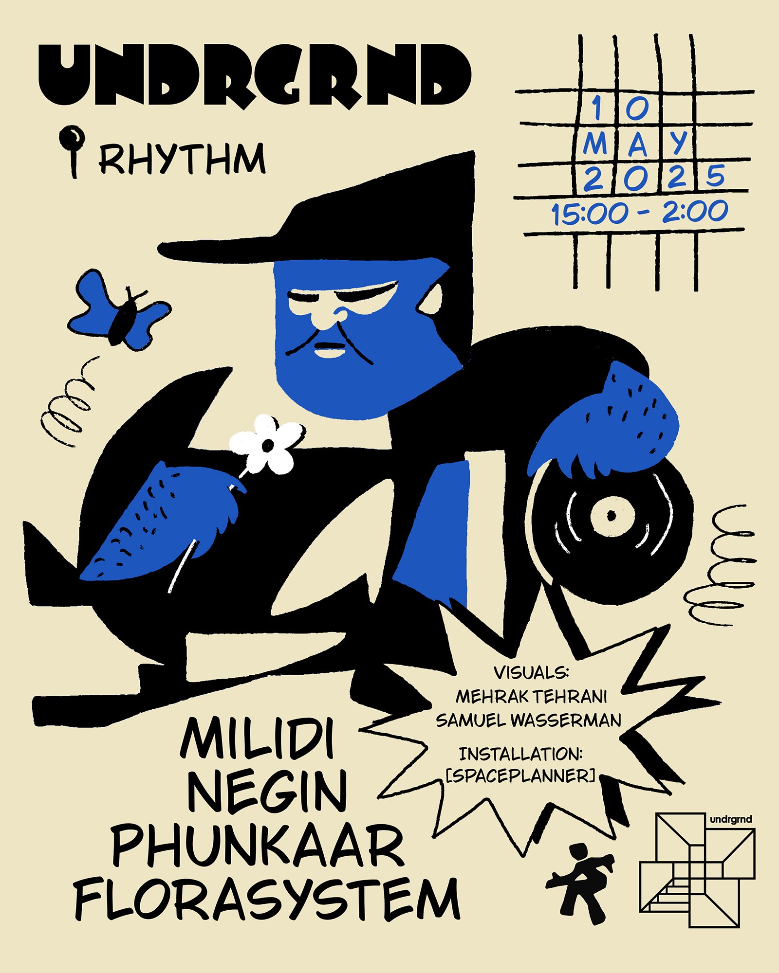 Poster design and illustration for undrgrnd View on Resident Advisor