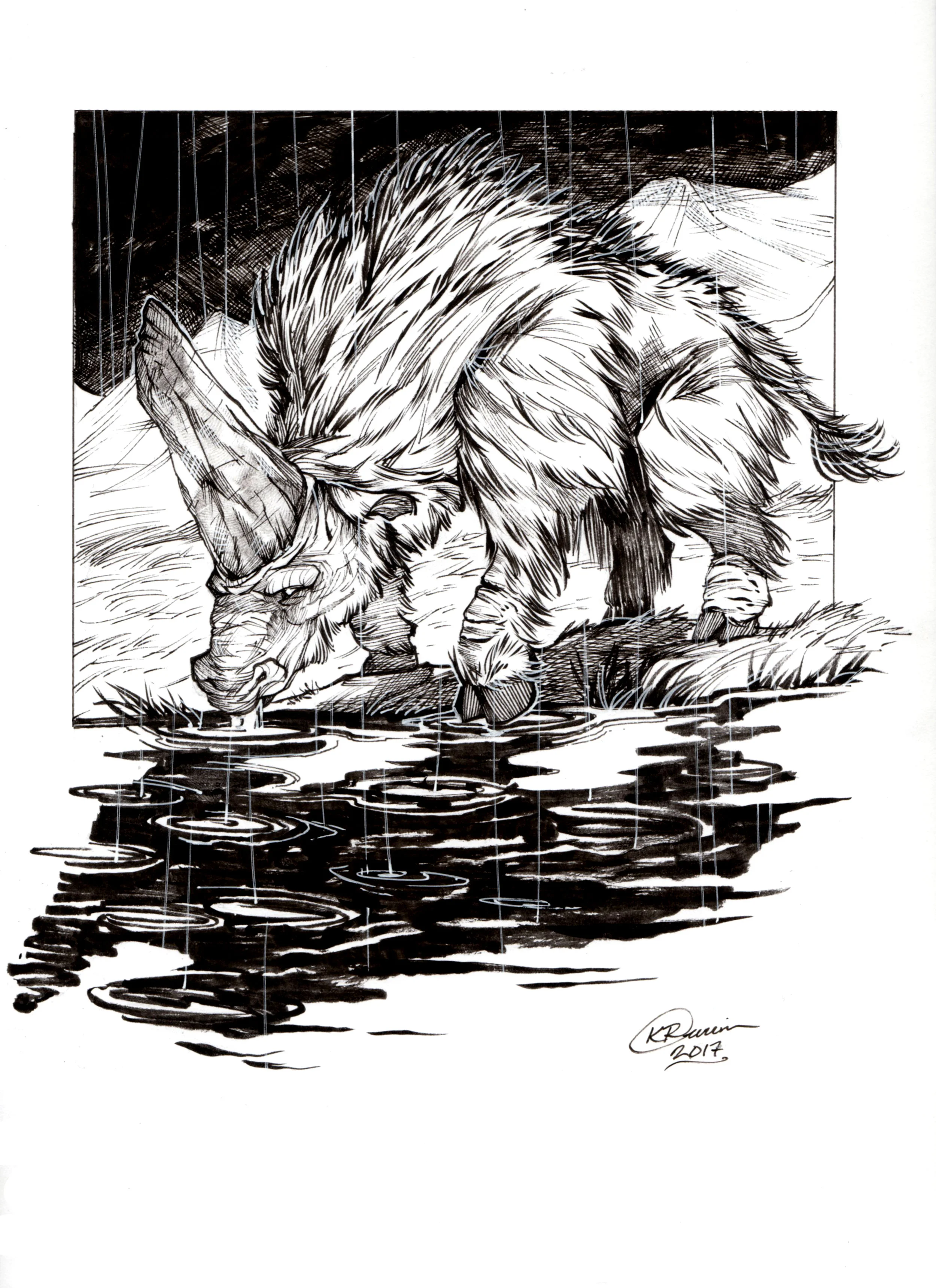 Inktober Day 28: Elasmotherium - Original Artwork