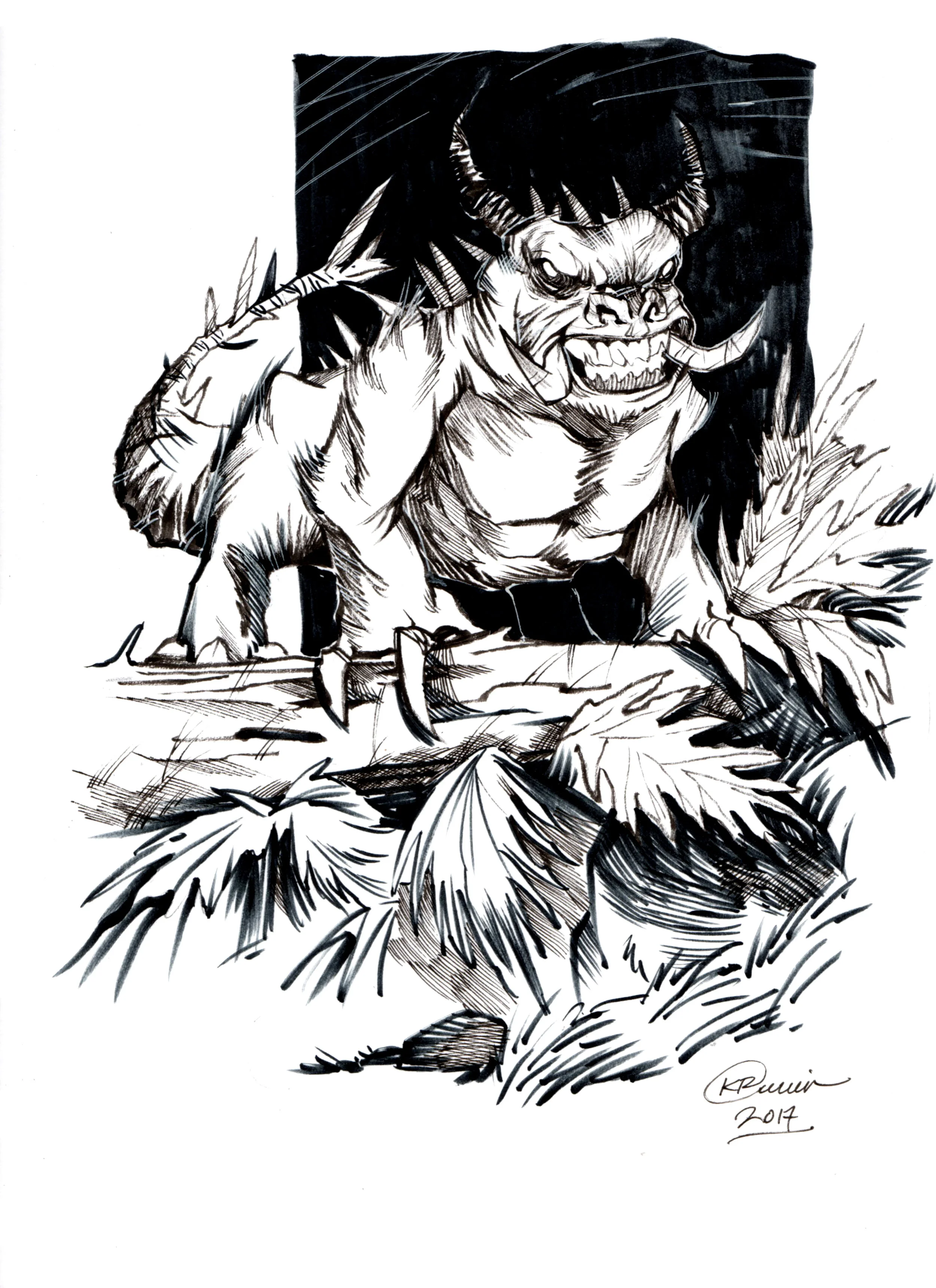 Inktober Day 24: Hodag - Original Artwork