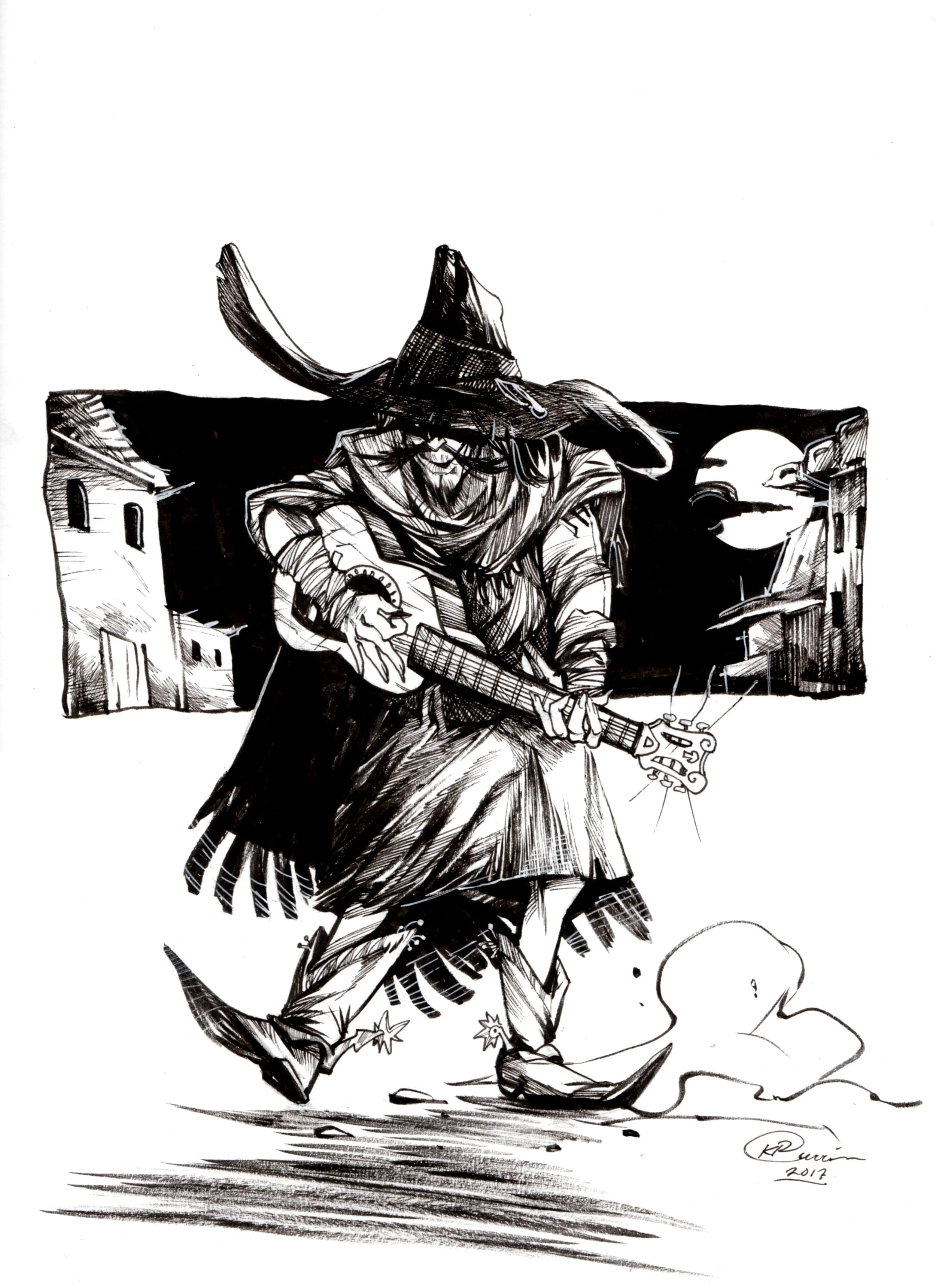 Inktober Day 19: El Sombreon - Original Artwork