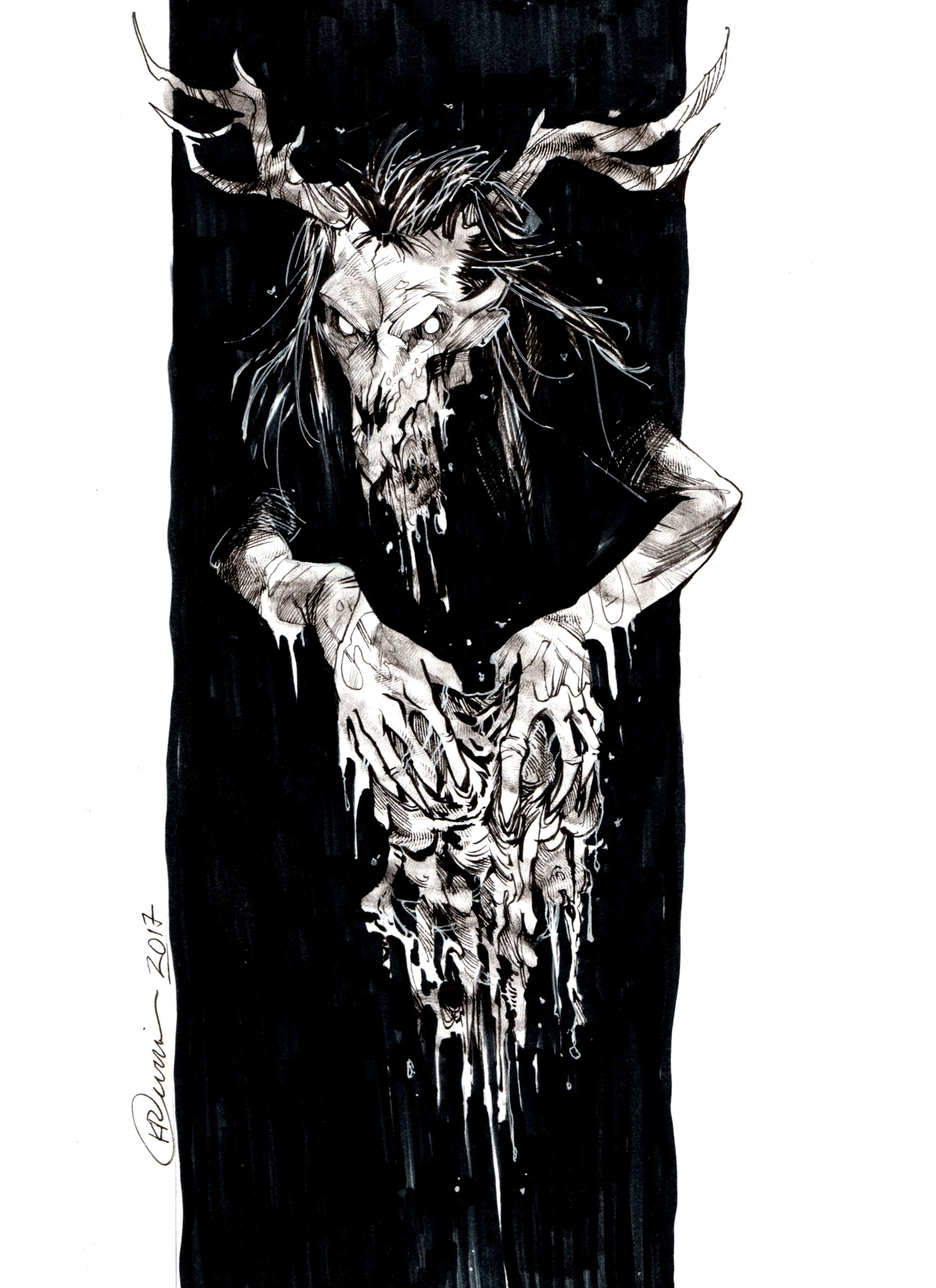 Inktober Day 16: Wendigo - Original Artwork