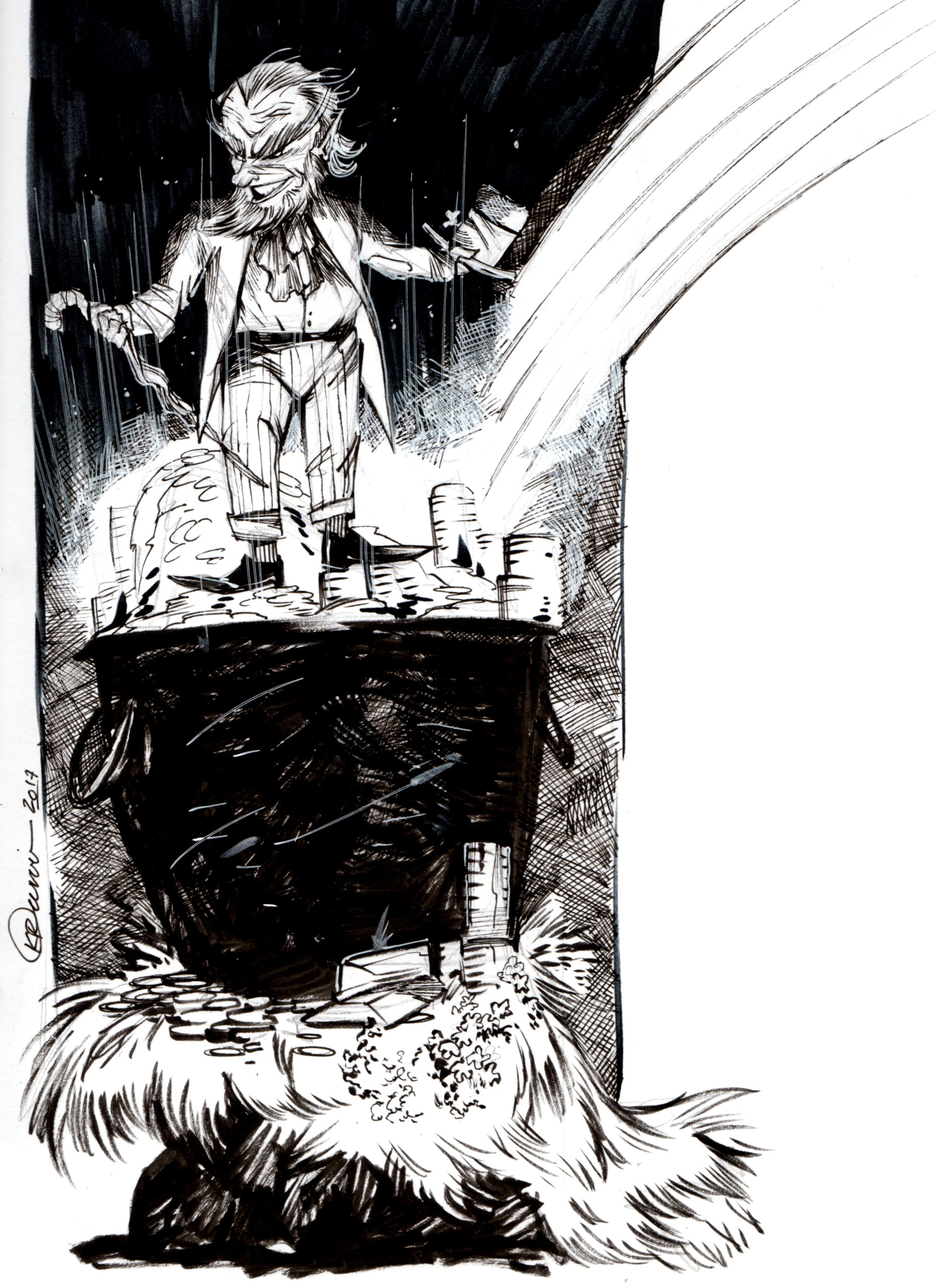 Inktober Day 13: Leprechaun - Original Artwork