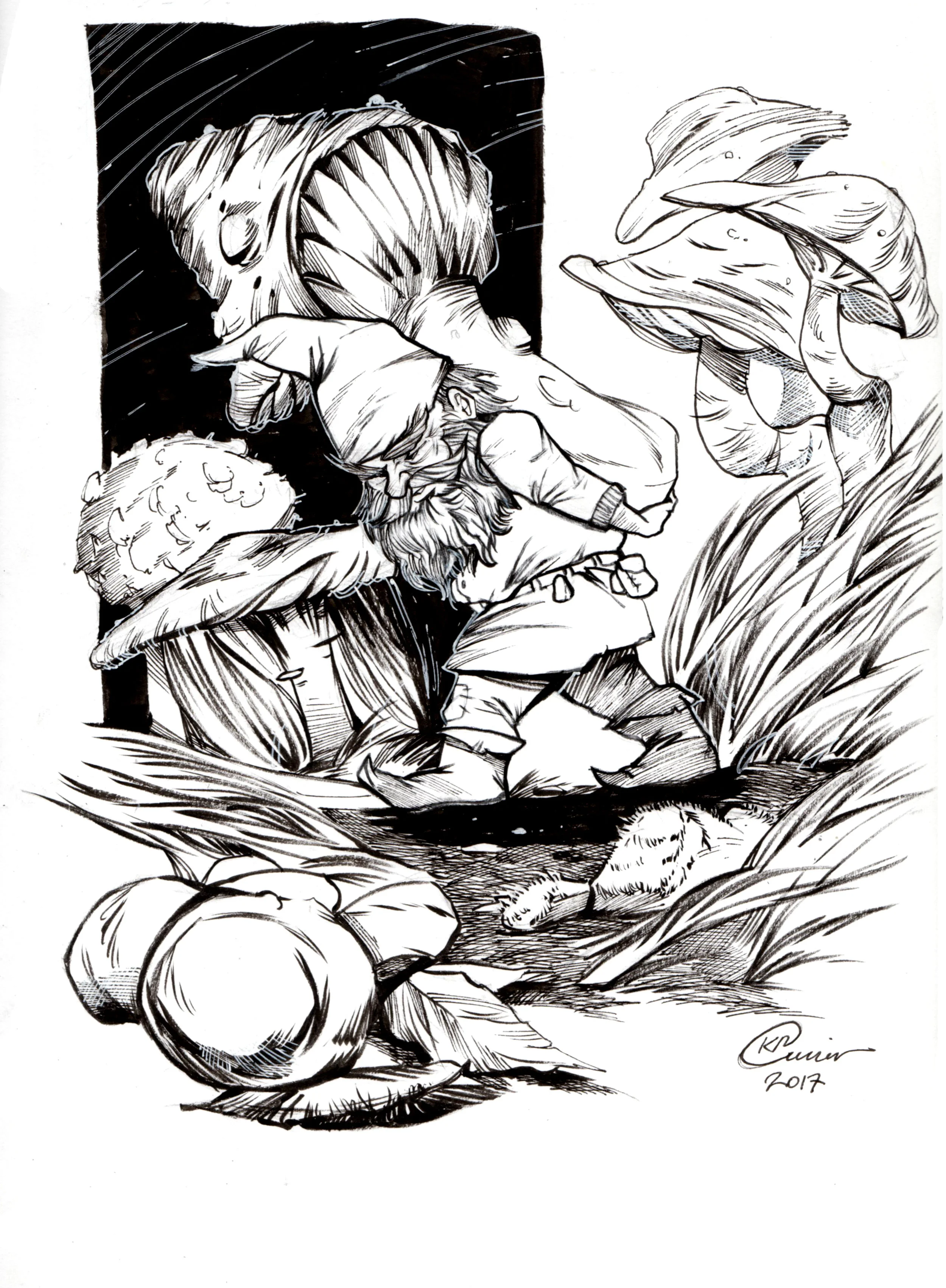 Inktober Day 11: Gnome - Original Artwork