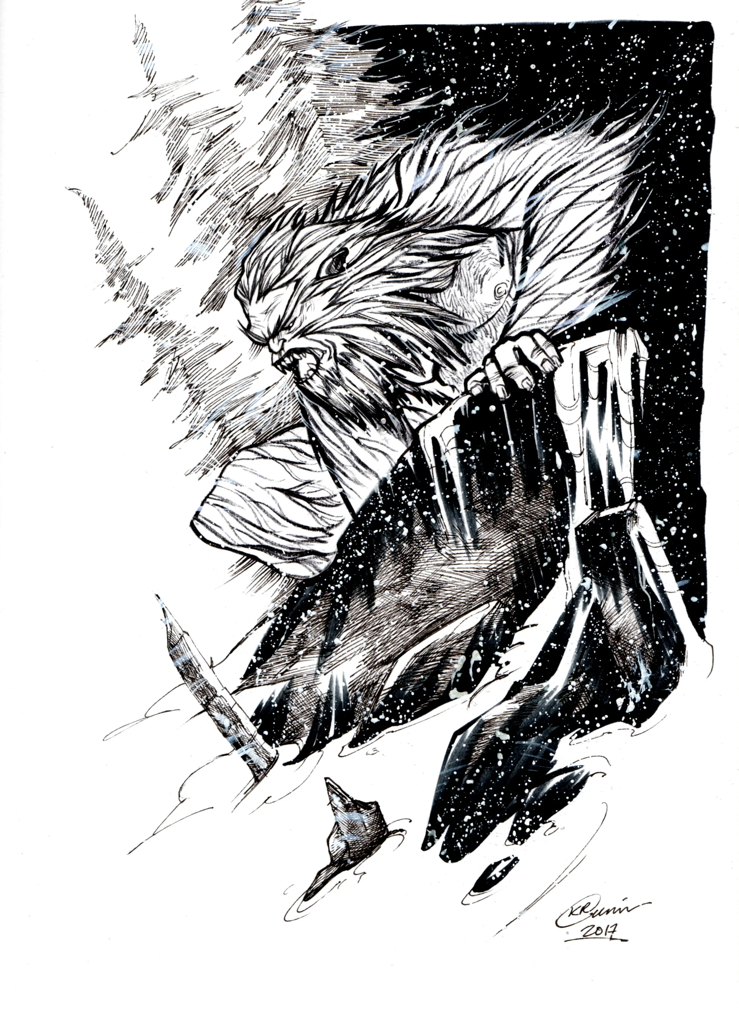 Inktober Day 8: Yeti - Original Artwork